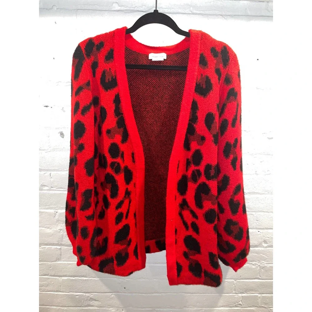 Lovers and Friends Wild Duster Cardigan in Red Leopard | REVOLVE (M)